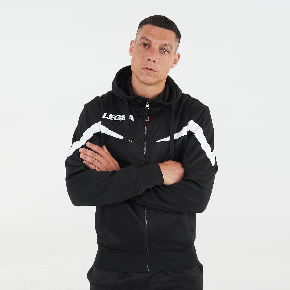 Giacca sportiva con cappuccio Turchia - Nero | Bianco - 2XL