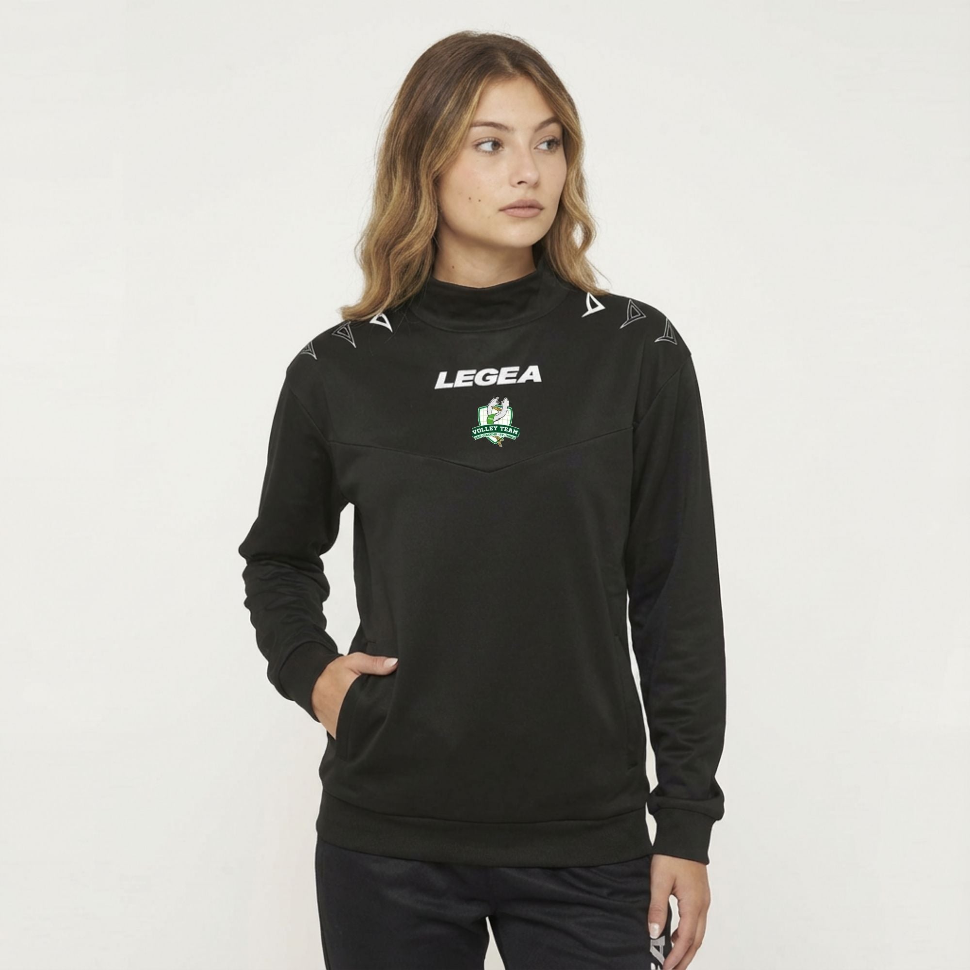 Sort træningsjakke med høj hals - Volley Team San Giacomo
