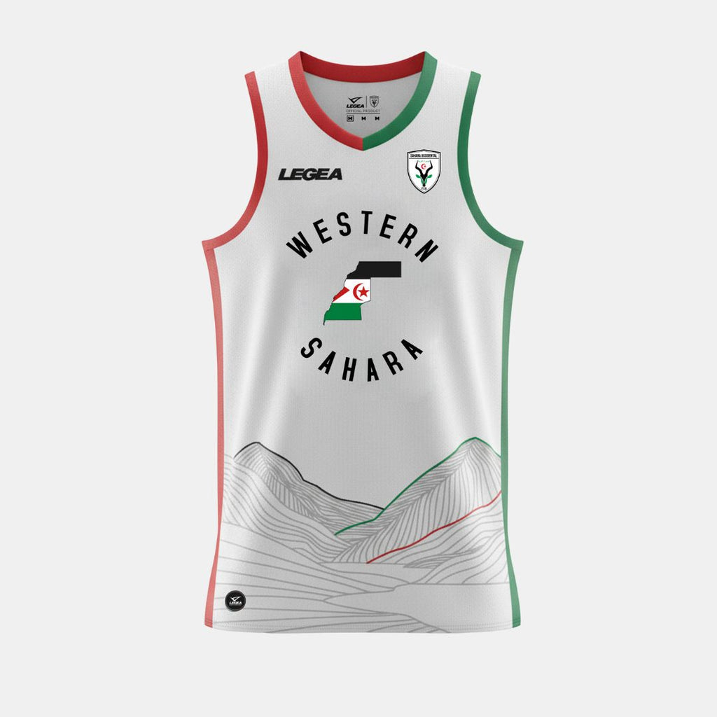 Mouwloze Basketball T-shirt Saharaui - Wit