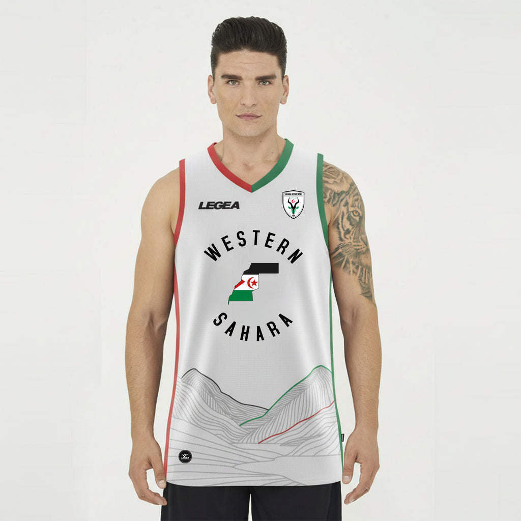 Mouwloze Basketball T-shirt Saharaui - Wit
