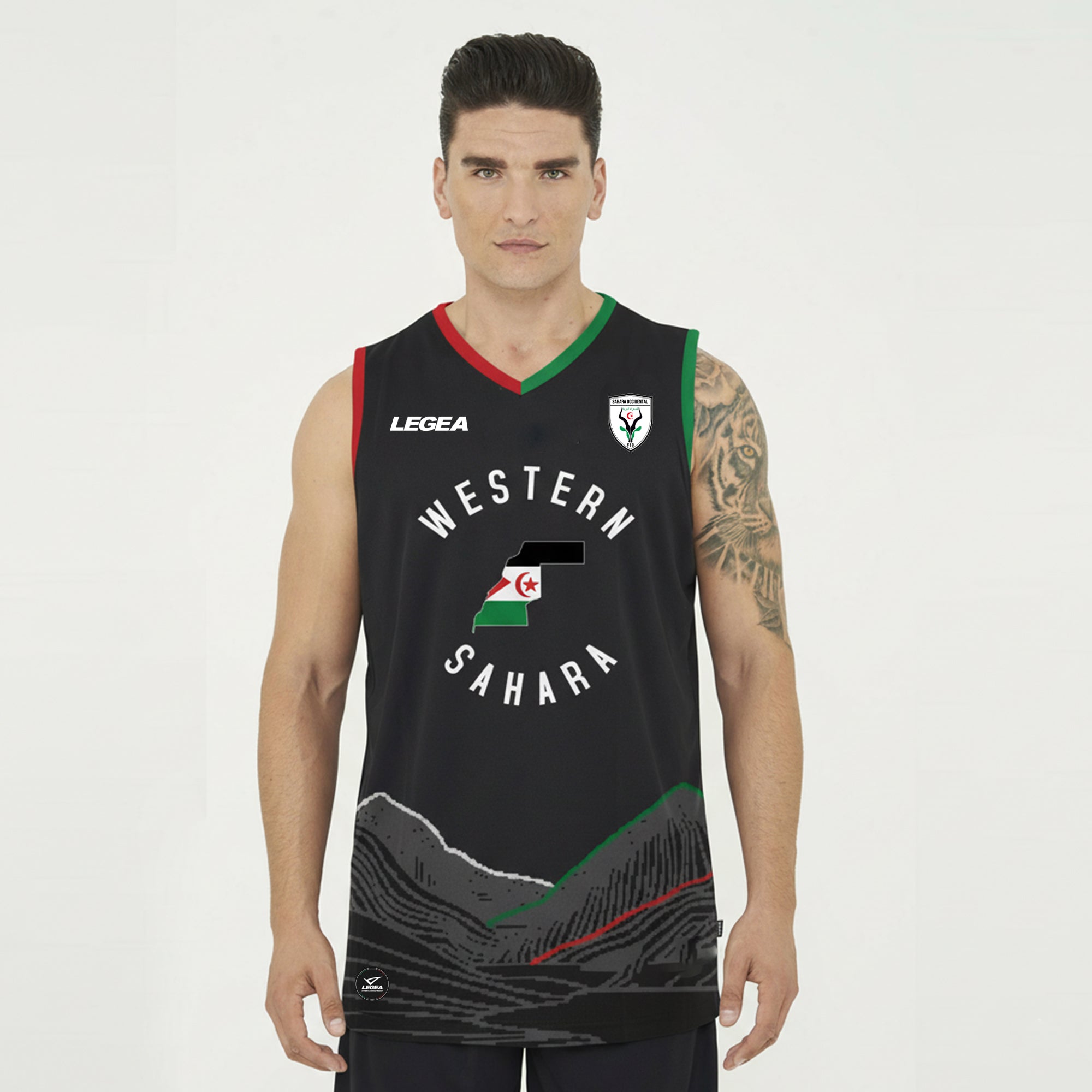 Camiseta Sin Mangas Baloncesto Saharaui - Negro