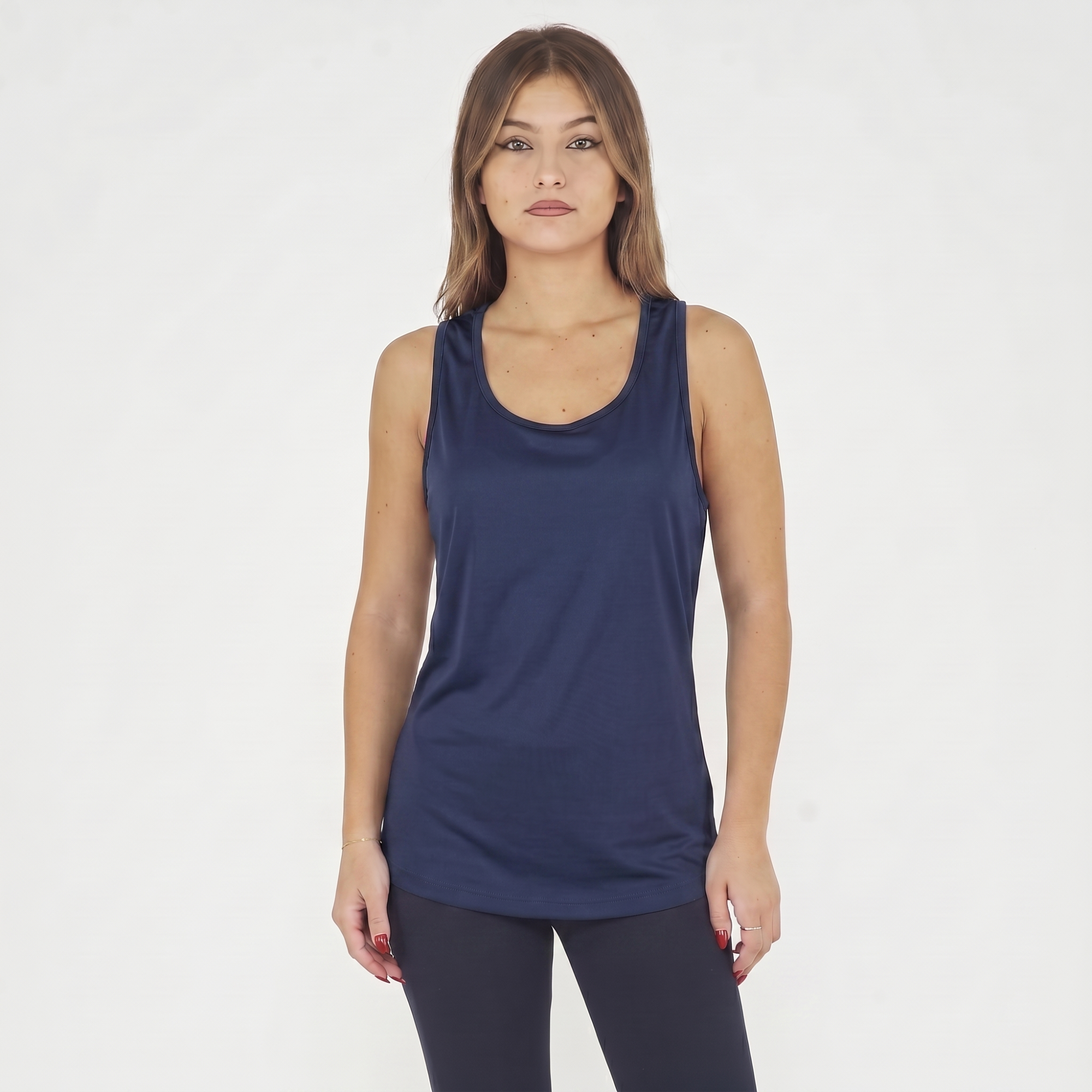 Camiseta sin mangas de poliéster con espalda cruzada Tanissa