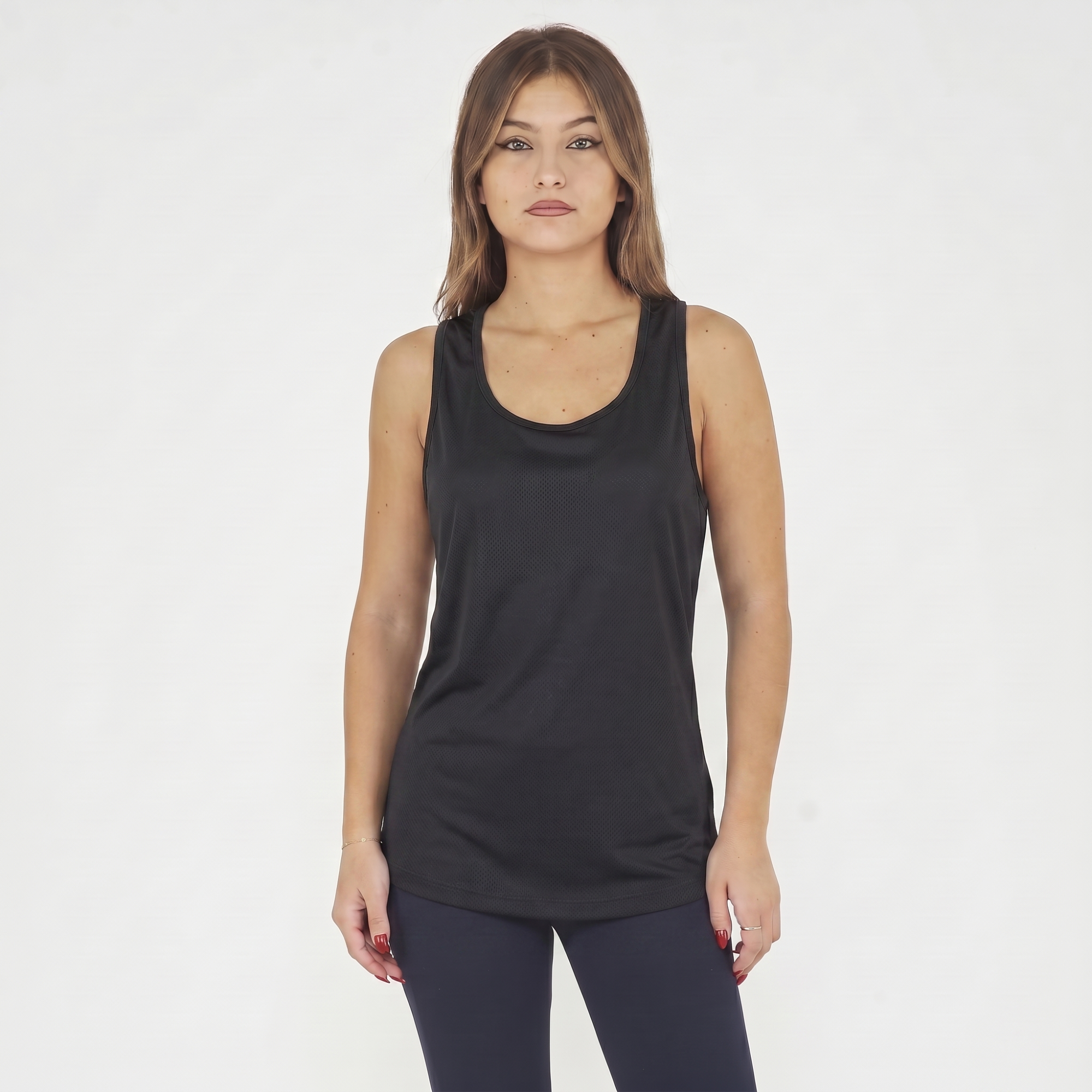 Camiseta sin mangas de poliéster con espalda cruzada Tanissa