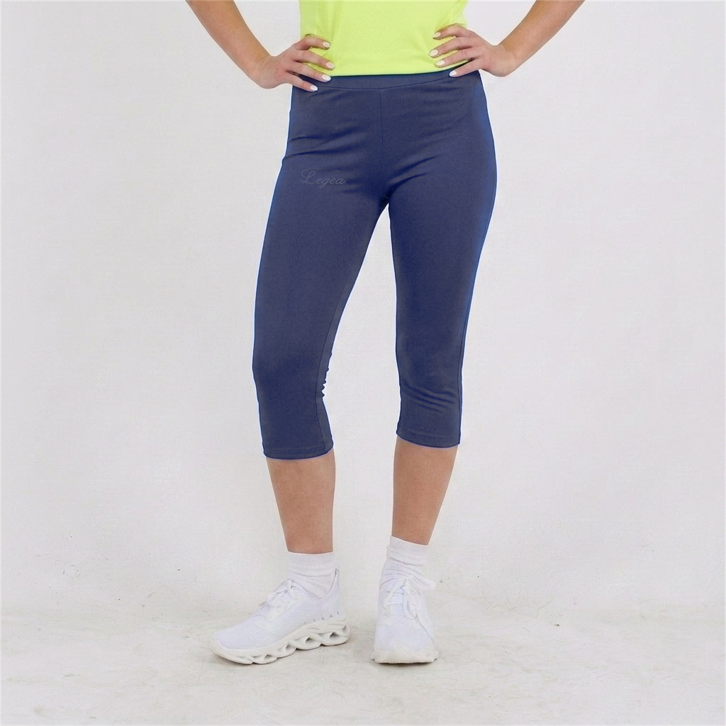 Pantalones capri para correr de algodón elástico