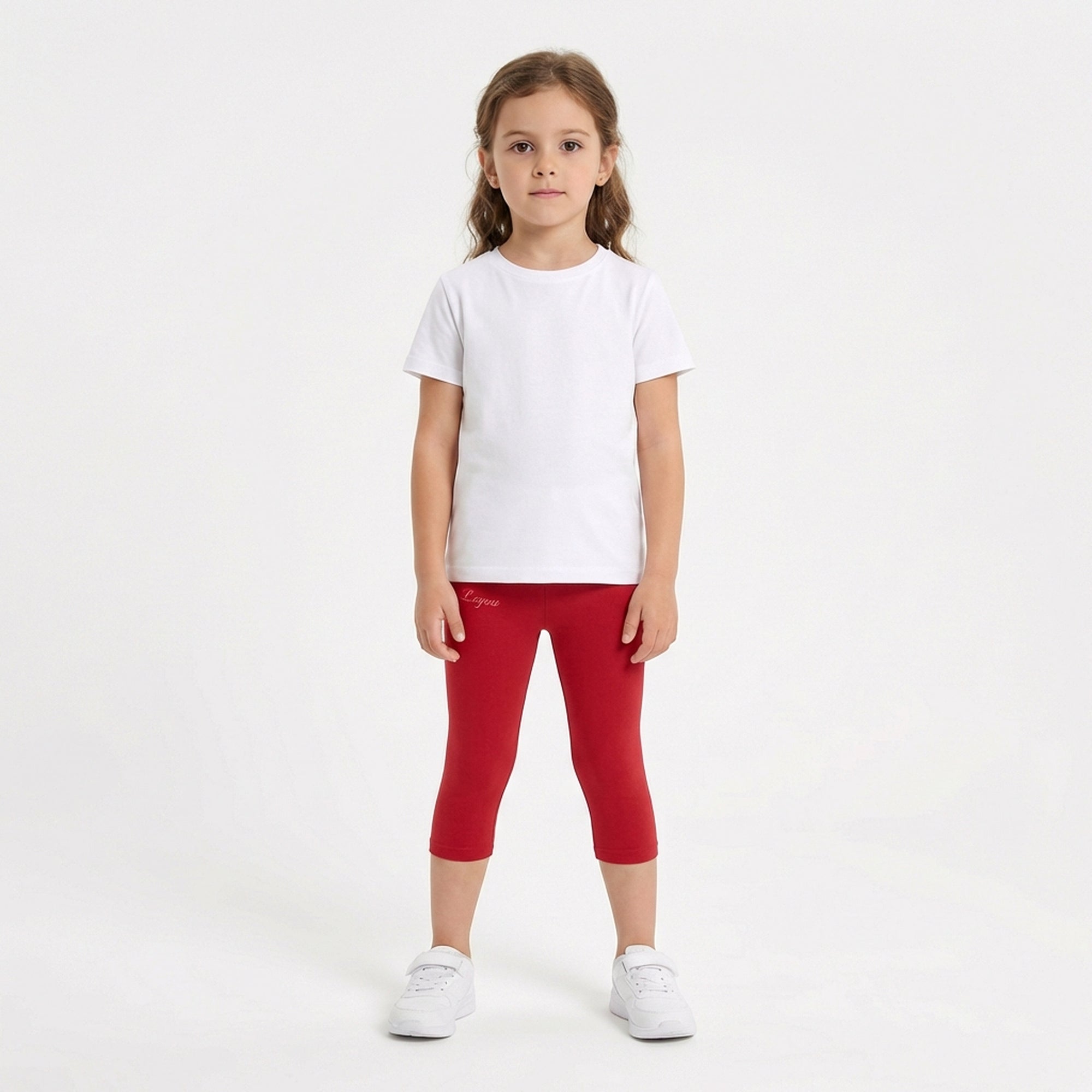 Pantalones capri para correr de algodón elástico