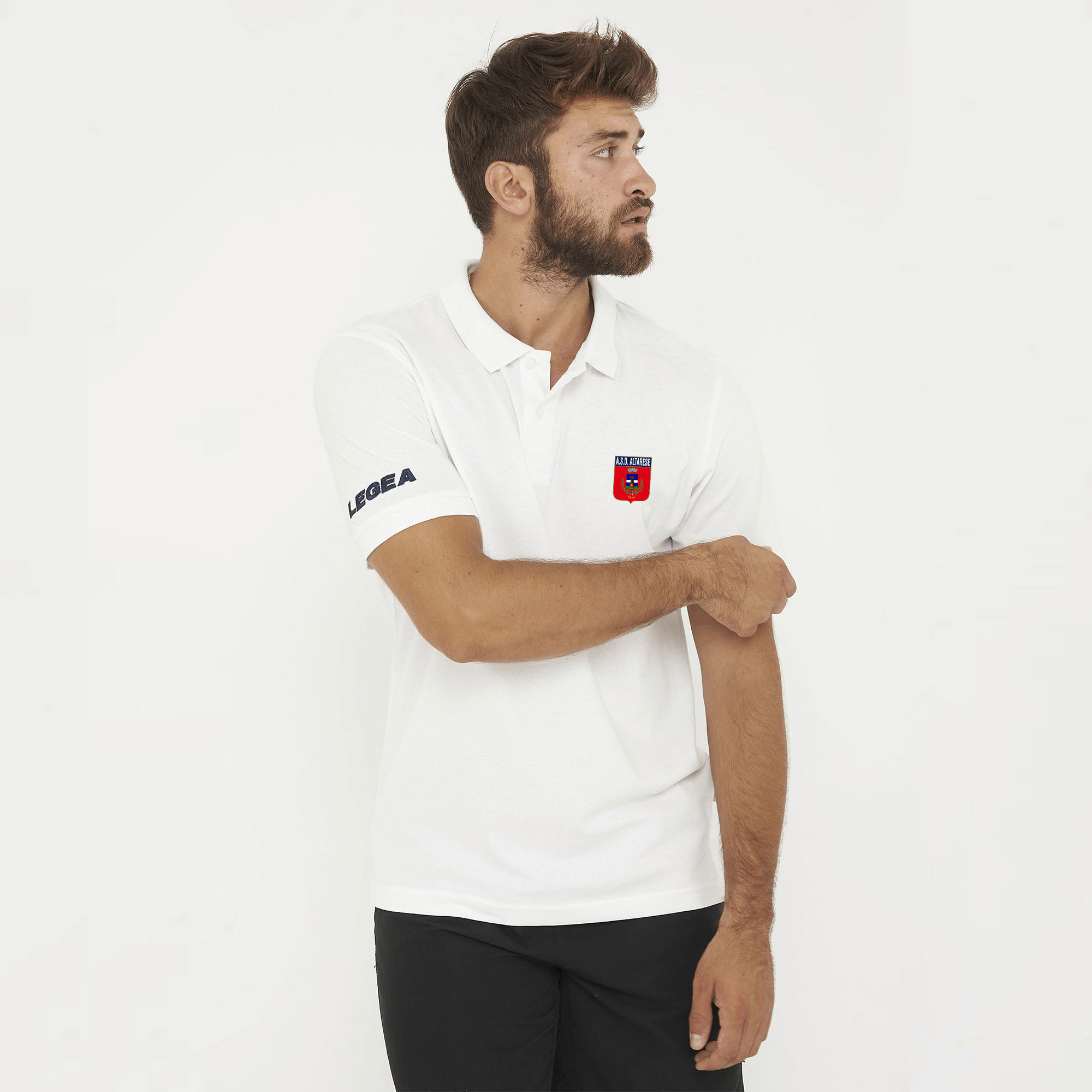 Hvid bomulds polo-shirt - Altarese 1929