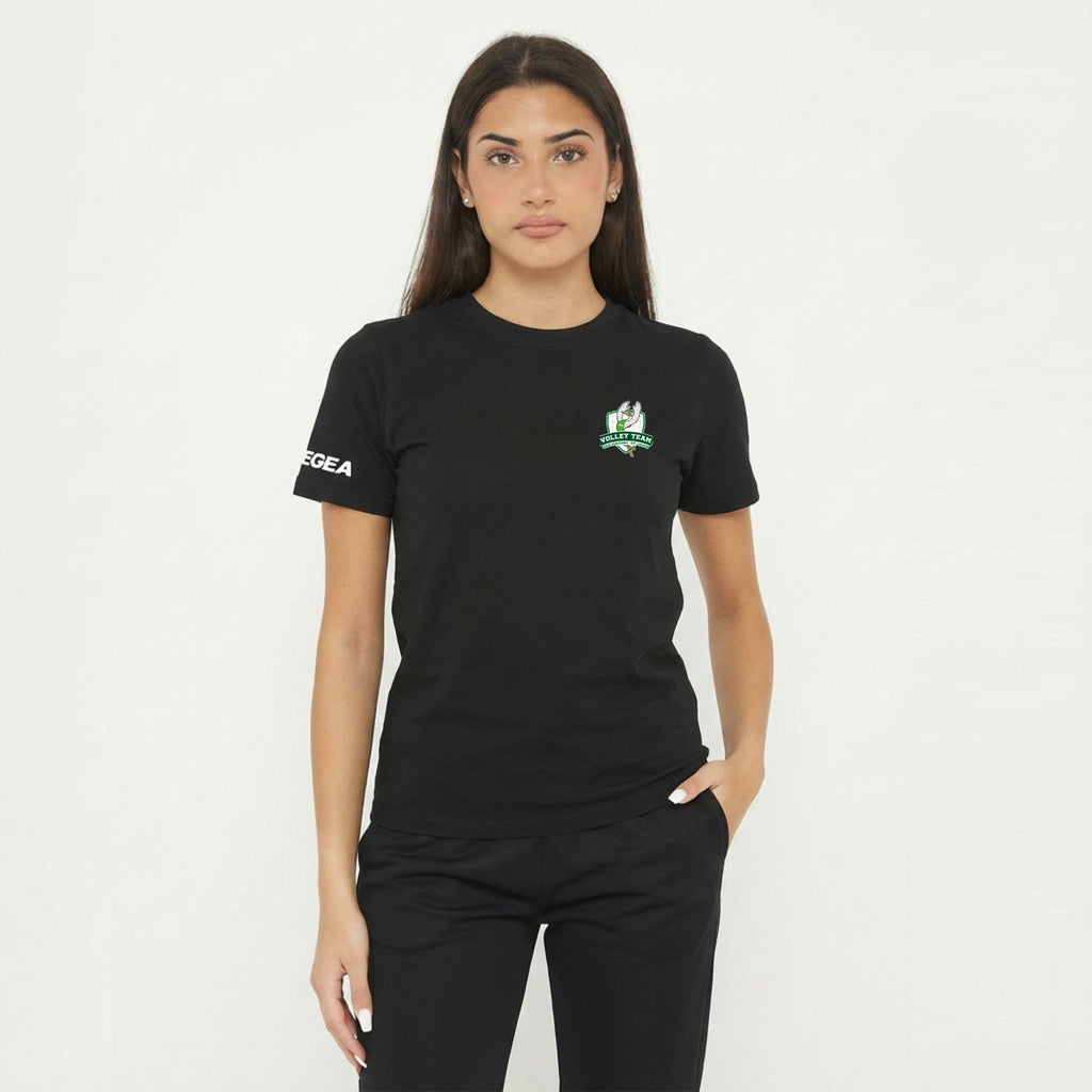 T-shirt col rond en coton noir - Volley Team San Giacomo