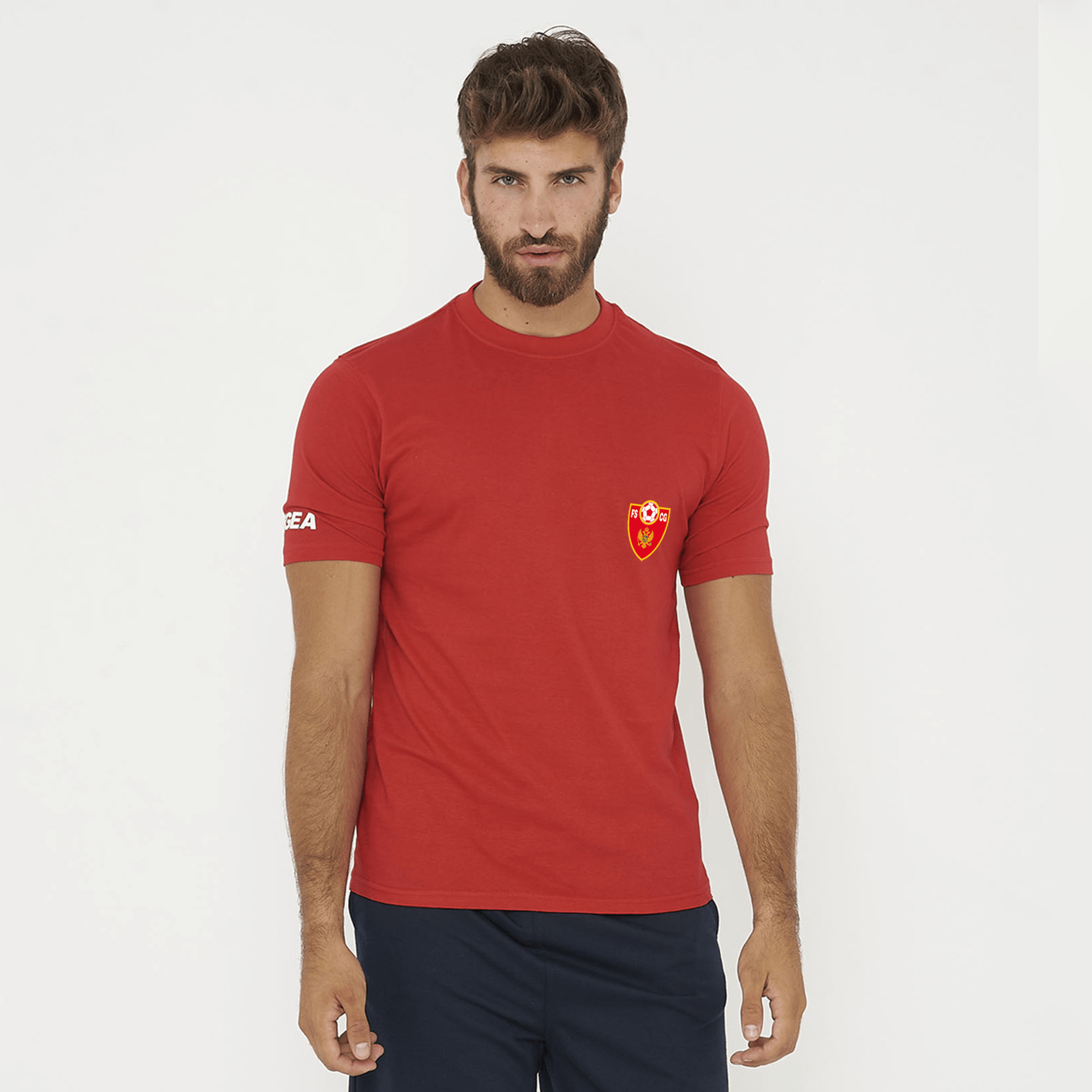 T-shirt in cotone rossa -Montenegro